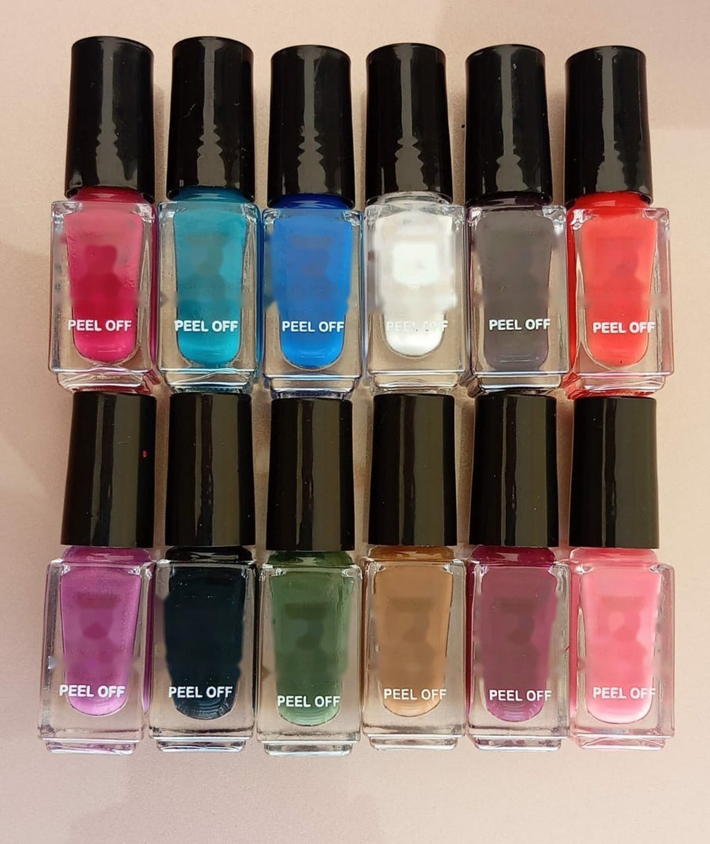 Peel Off Nail Polish Set of 12 Assorted Colors
