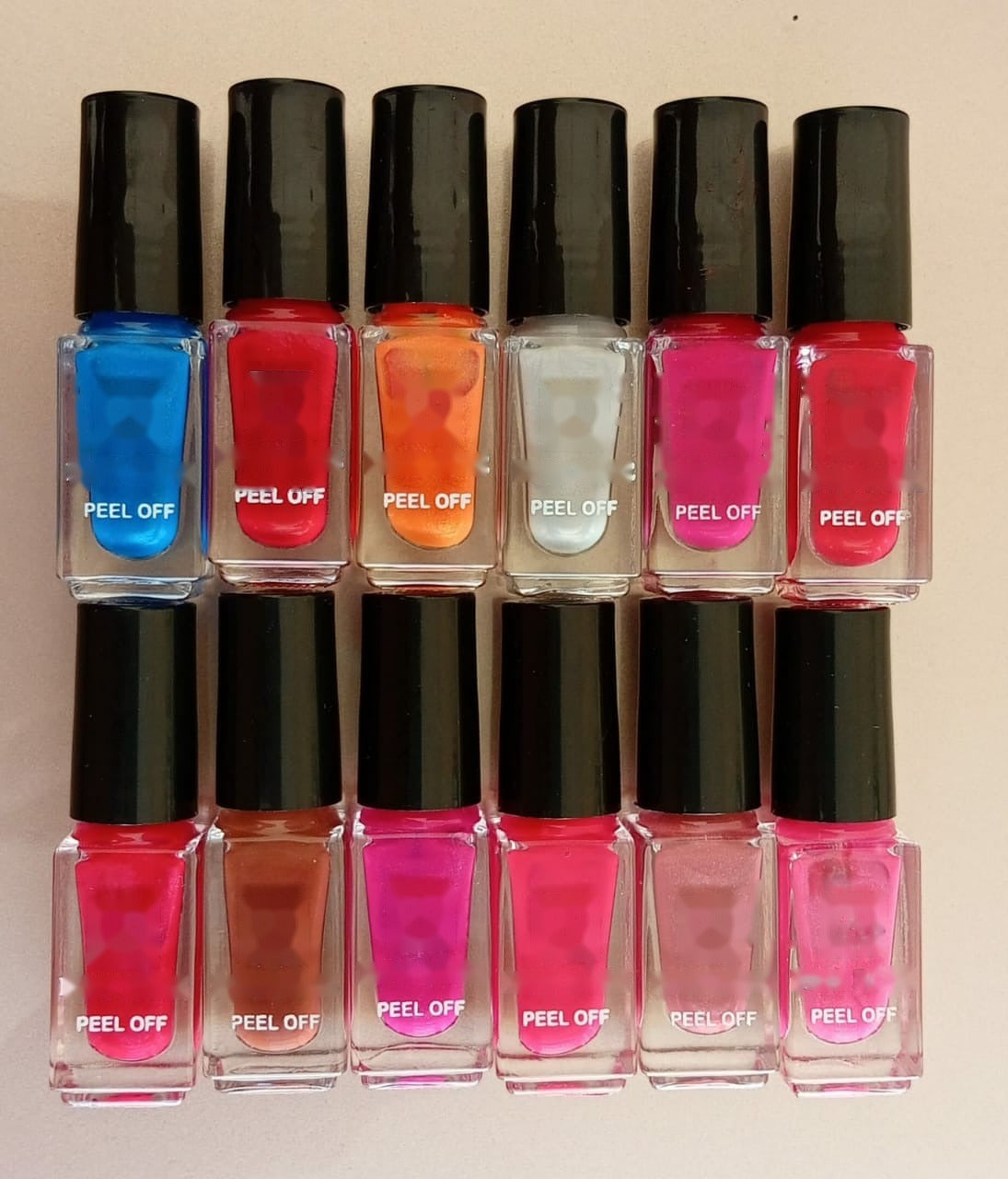 Peel Off Nail Polish Set of 12 Assorted Colors