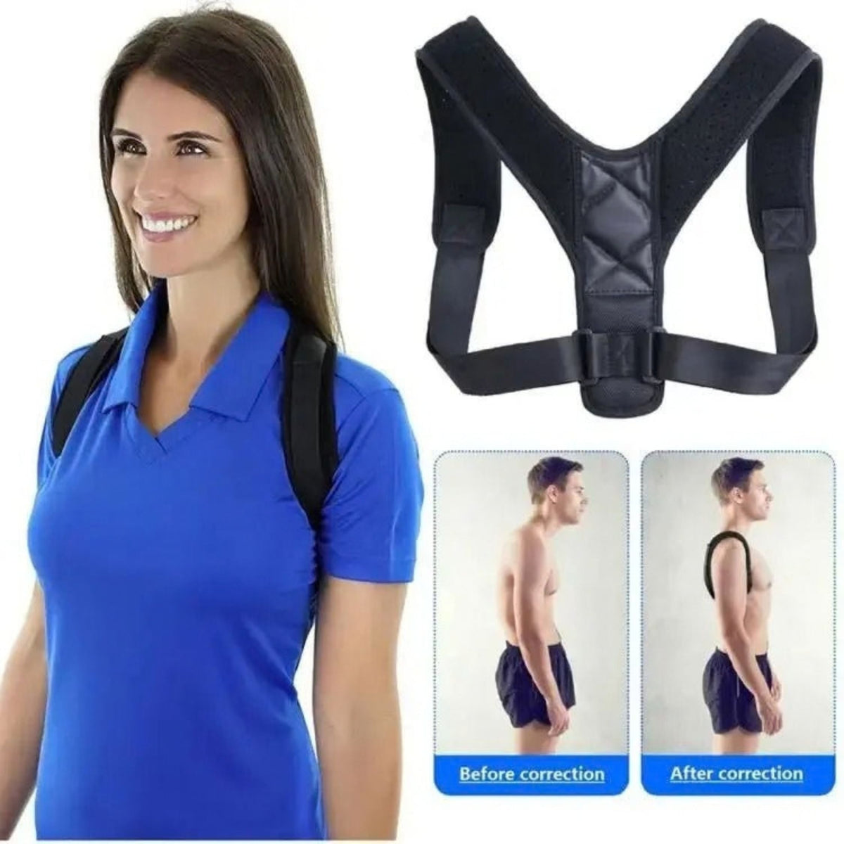 Adjustable Posture Corrector Belt for Back and Shoulder Support, Unisex