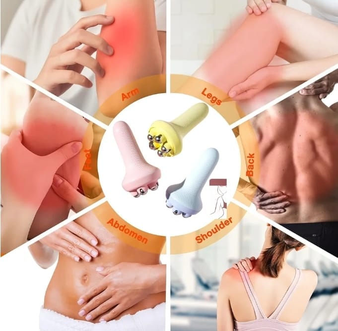Handheld 5-Ball Roller Massager for Neck, Back, Legs and Feet