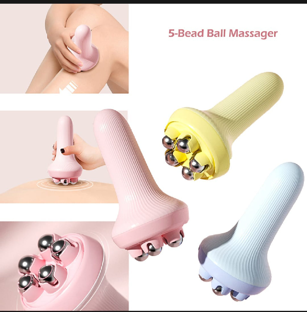Handheld 5-Ball Roller Massager for Neck, Back, Legs and Feet