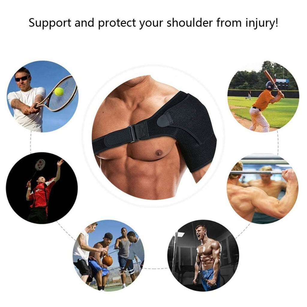Adjustable Shoulder Support Brace with Pressure Pad for Men and Women