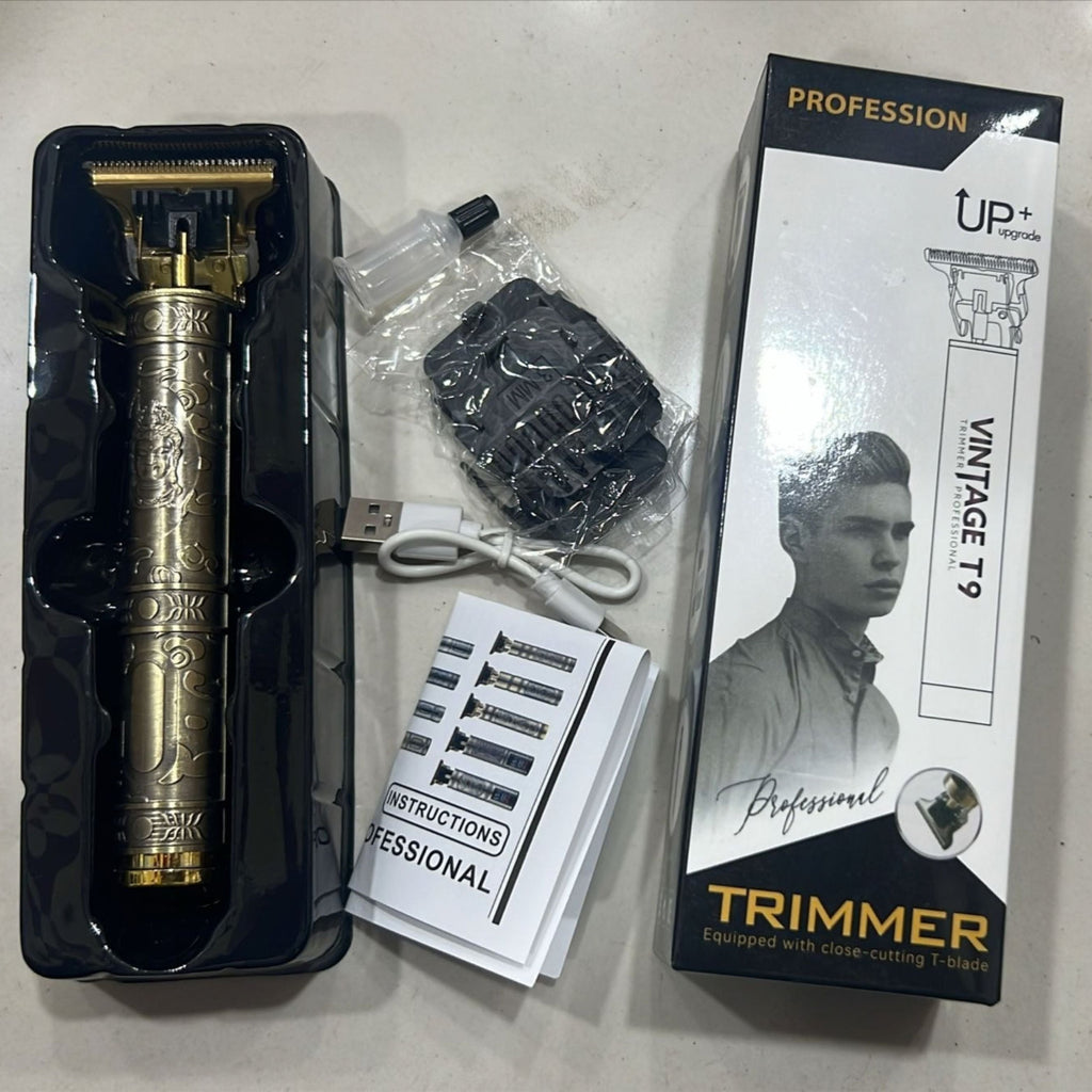 Metal Body T9 Hair and Beard Trimmer, USB Rechargeable Clipper