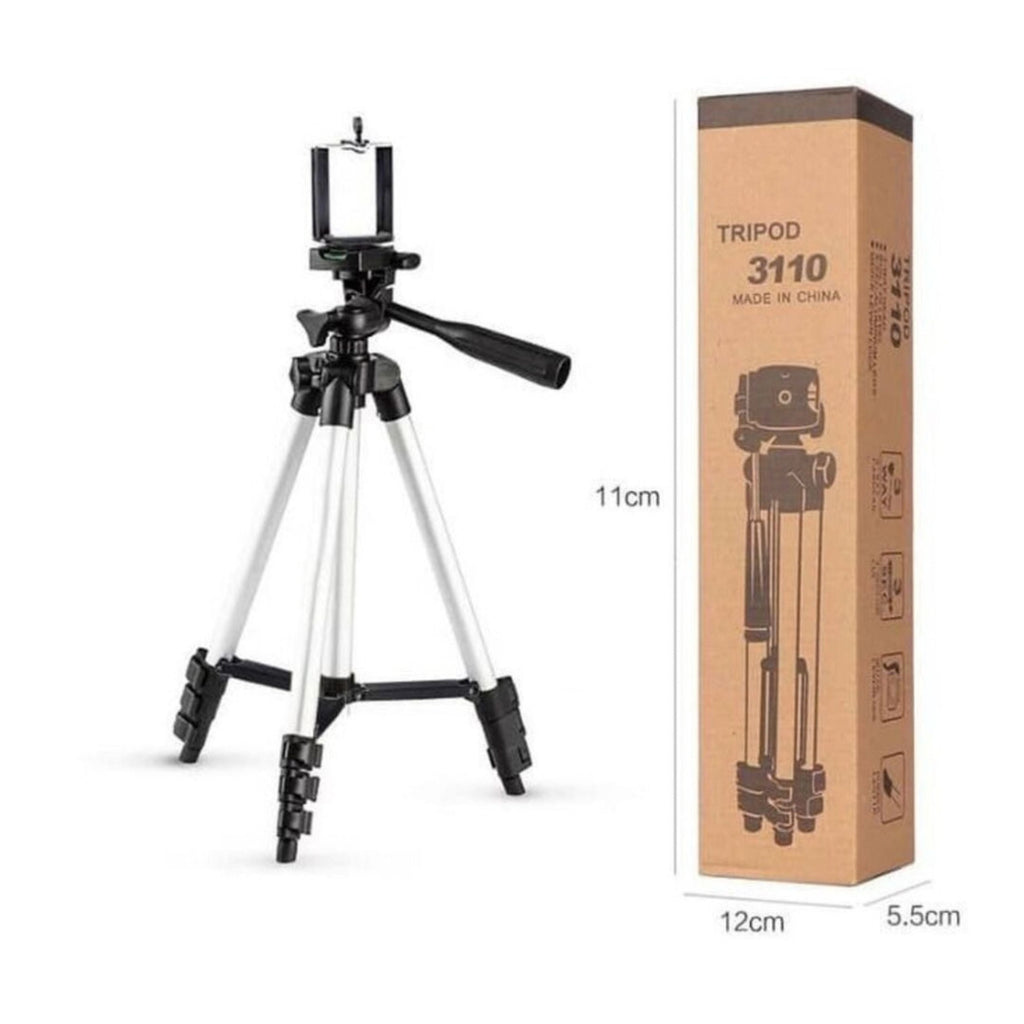 Adjustable Tripod Stand for Mobile and Camera with Phone Clip and Bag