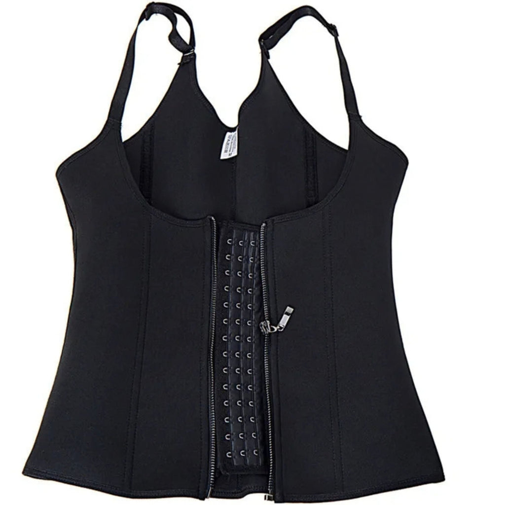 Adjustable Hook and Zip Waist Trainer Vest with Shoulder Straps