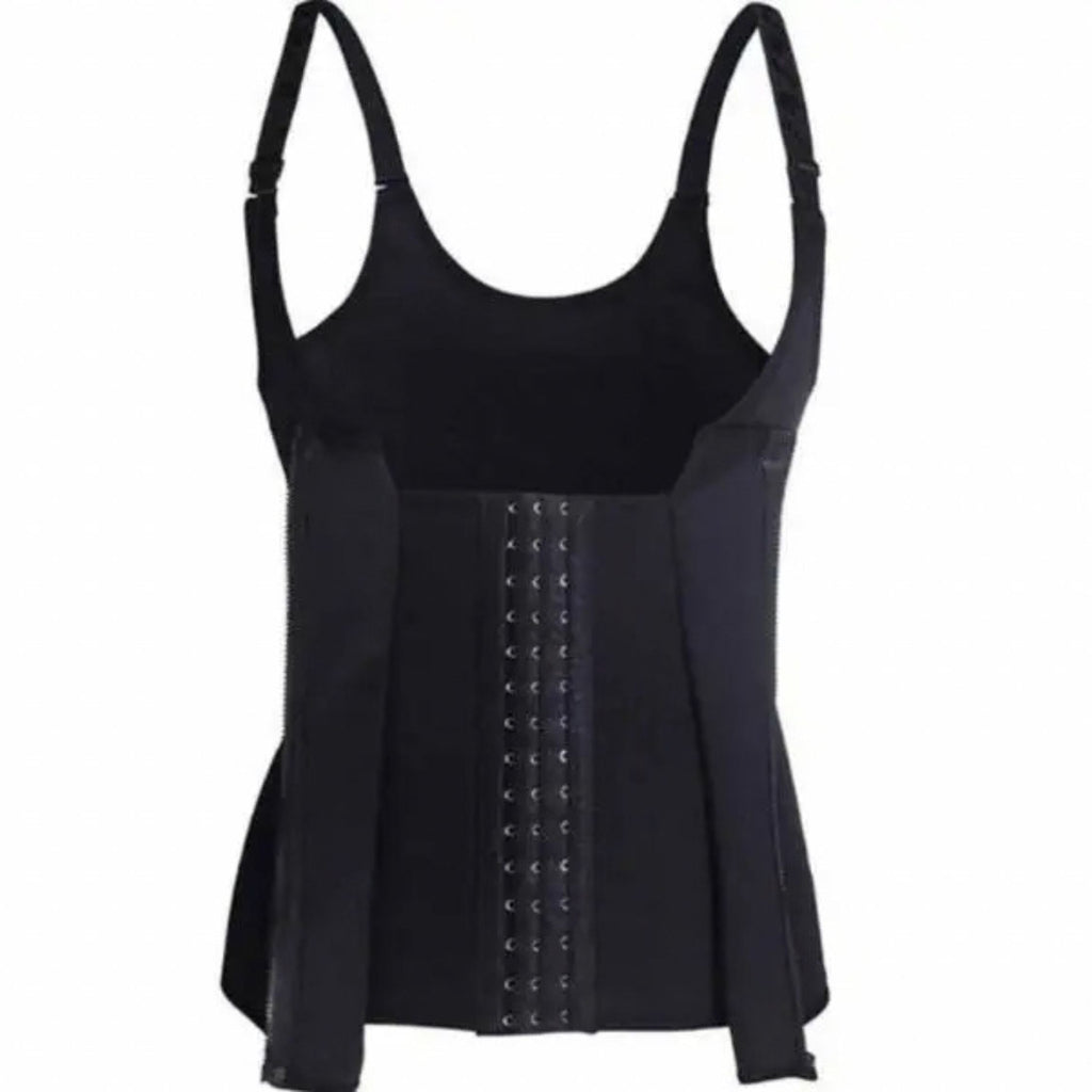Adjustable Hook and Zip Waist Trainer Vest with Shoulder Straps