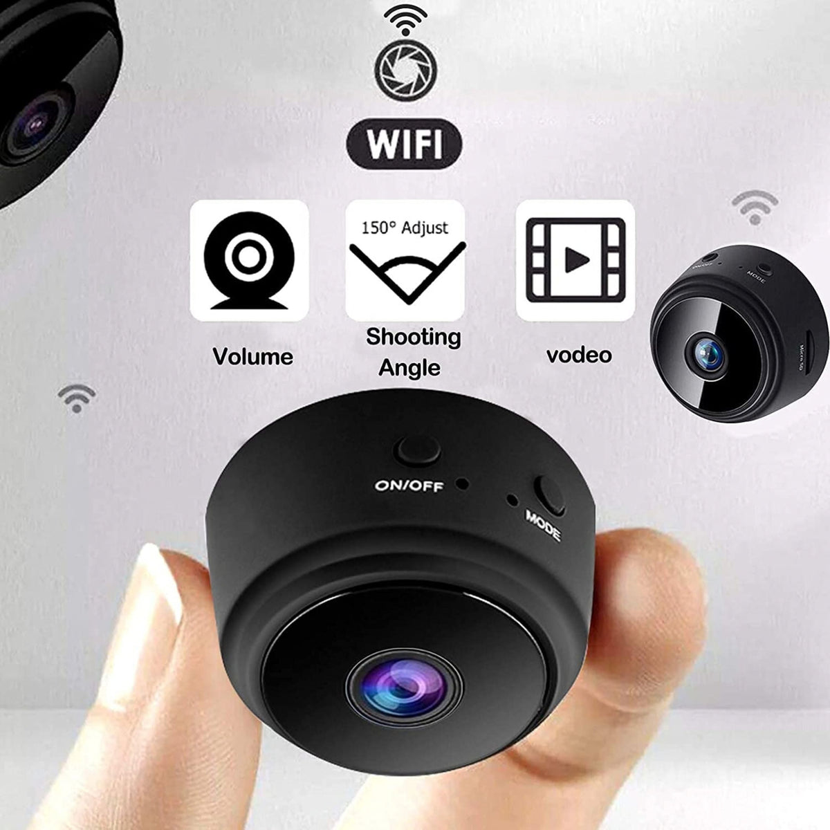 Mini WiFi Home Security Camera 1080P with Night Vision and App View