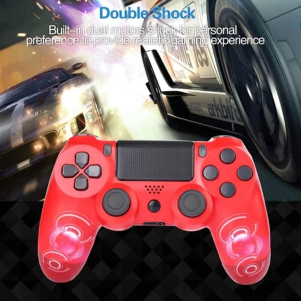 Wireless Gaming Controller with Touch Panel and Dual Vibration, Red